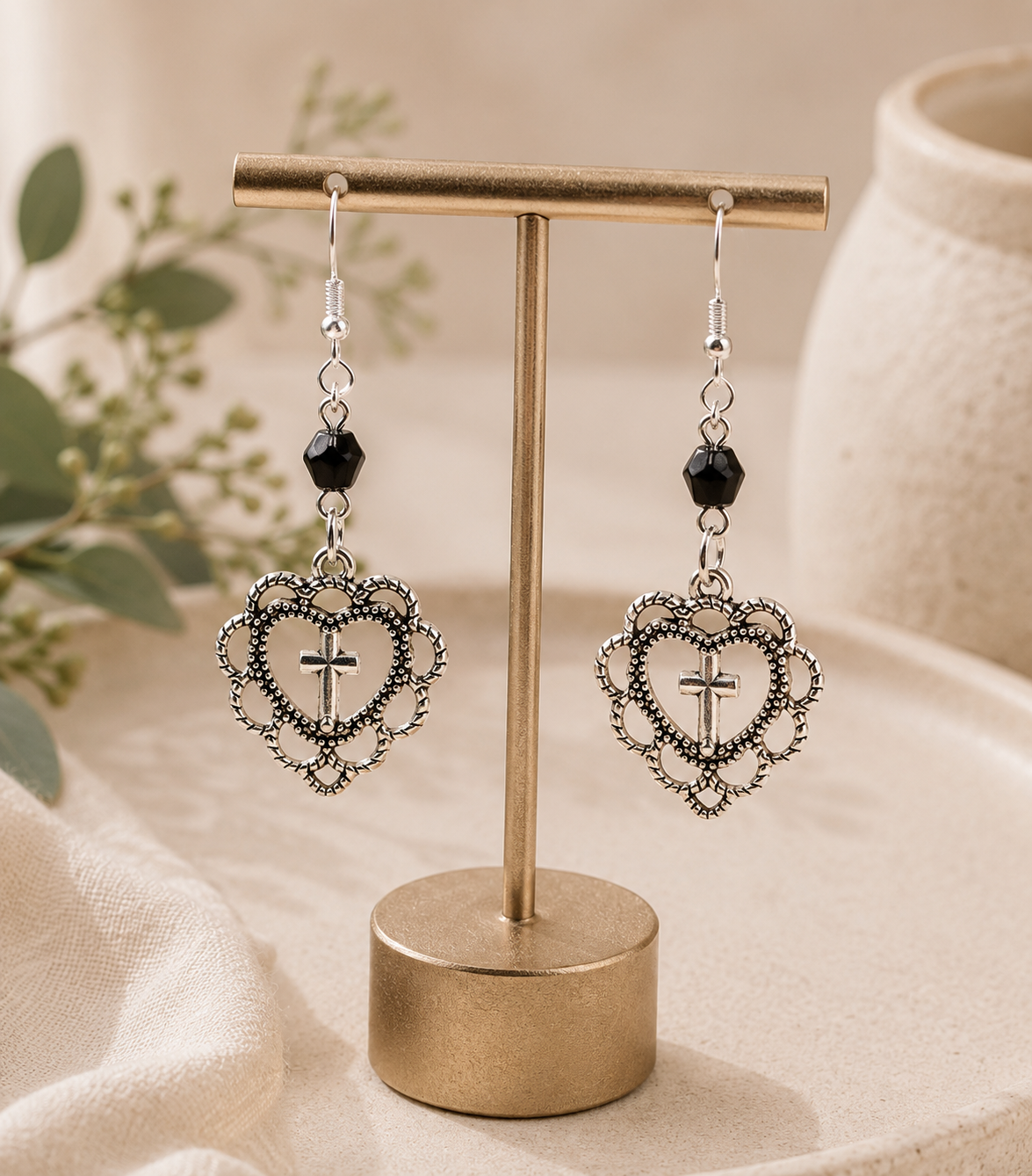 Jewelry: Faithful Filigree Cross Dangle Earring
