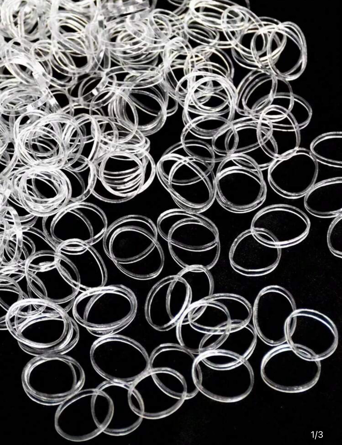 500-Count Small Disposable Hair Bands – Clear & Multi-Color Brown