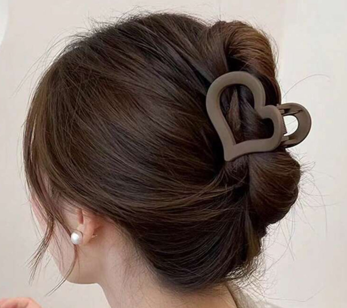 Claw Clips: Matte Minimalist Heart-Set of5