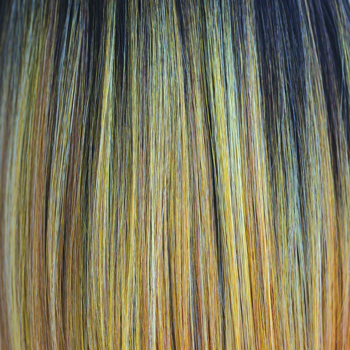 Sunkiss - A medium brown rooted color which is highlighted throughout the blonds. Variety of warm shades, blends of honey gold and Tuscan sun. Heat Friendly.