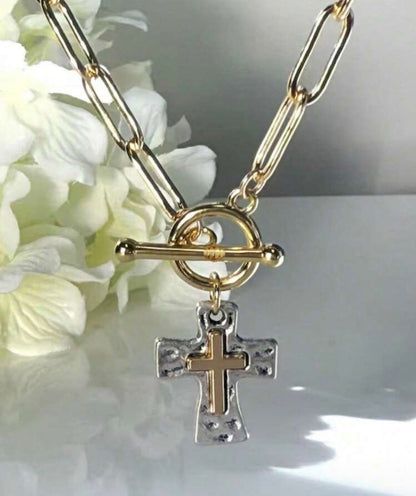 Necklace:  Rooted in Grace Cross Toggle