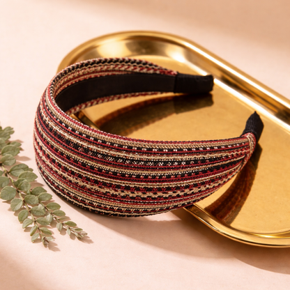 Headband:  Boho Style Wide Linen Headband- Astd Colors