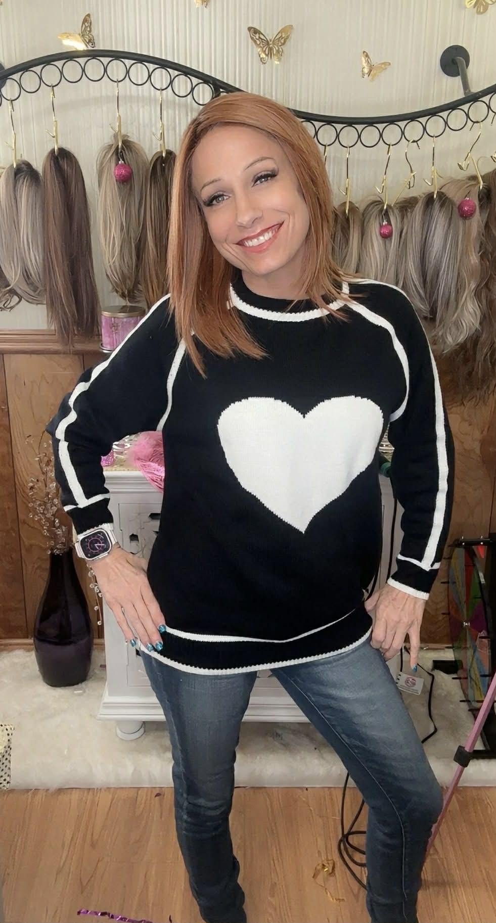 Heart Detail Knit Sweater