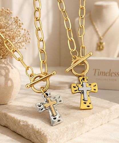 Necklace:  Rooted in Grace Cross Toggle