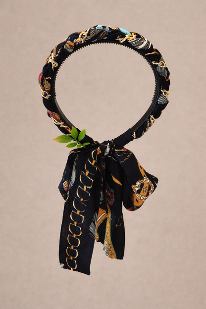 Headband: Vintage Pattern SilK Long Tie