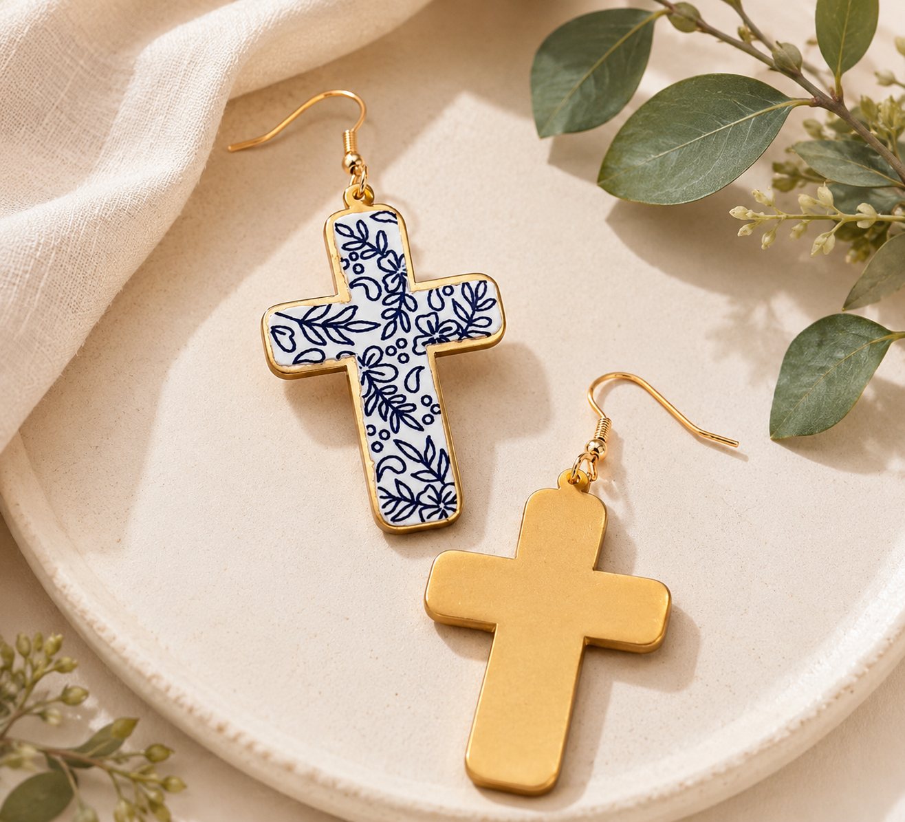 Jewelry:  Let Grace Bloom Cross Earrings