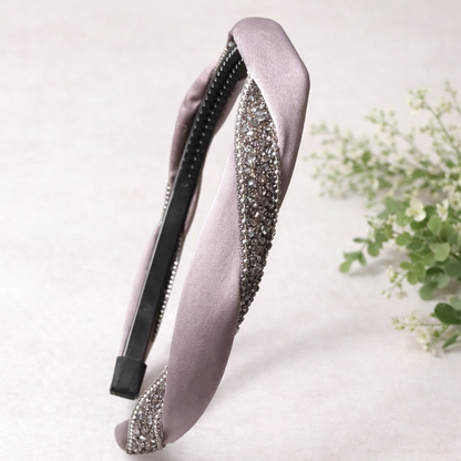 Headband:  Satin and Bling Twist