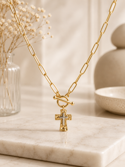 Necklace:  Rooted in Grace Cross Toggle