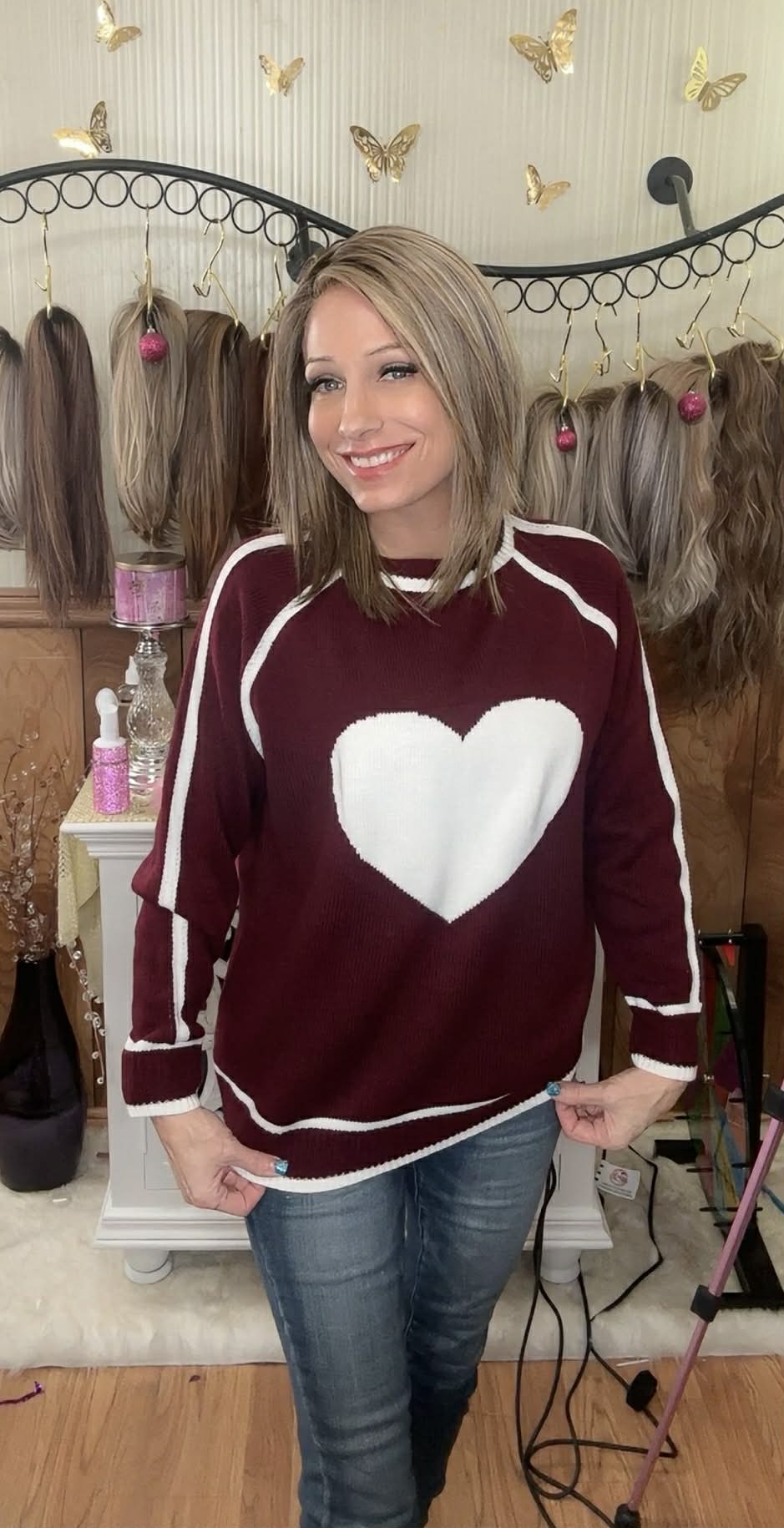 Heart Detail Knit Sweater