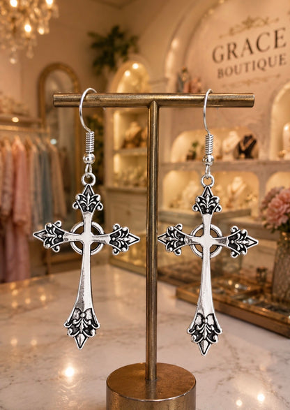 Earrings:  Grace & Glory Ornate Cross