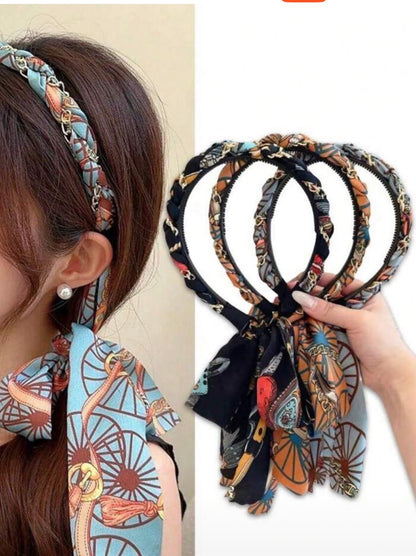 Headband: Vintage Pattern SilK Long Tie