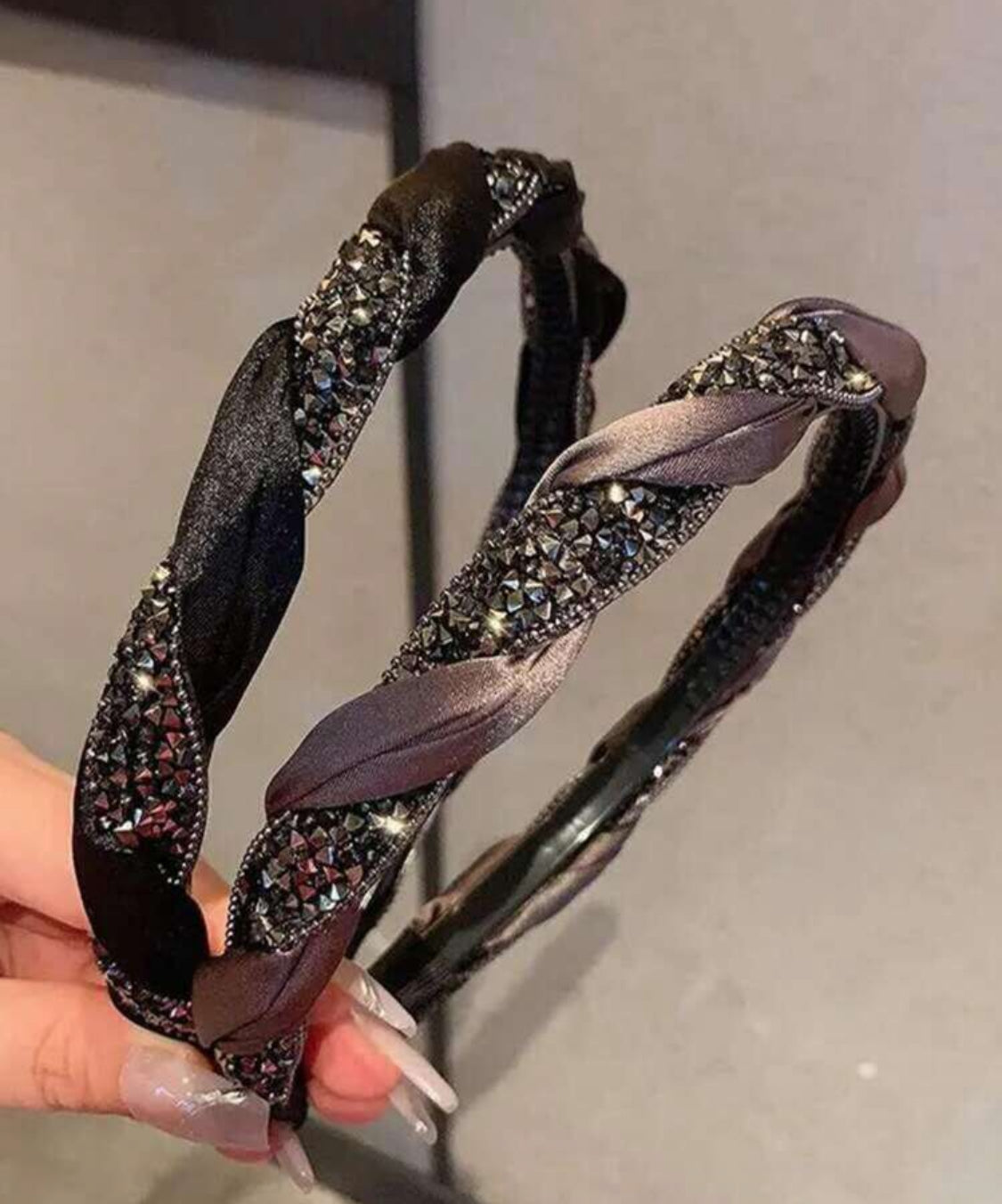 Headband:  Satin and Bling Twist