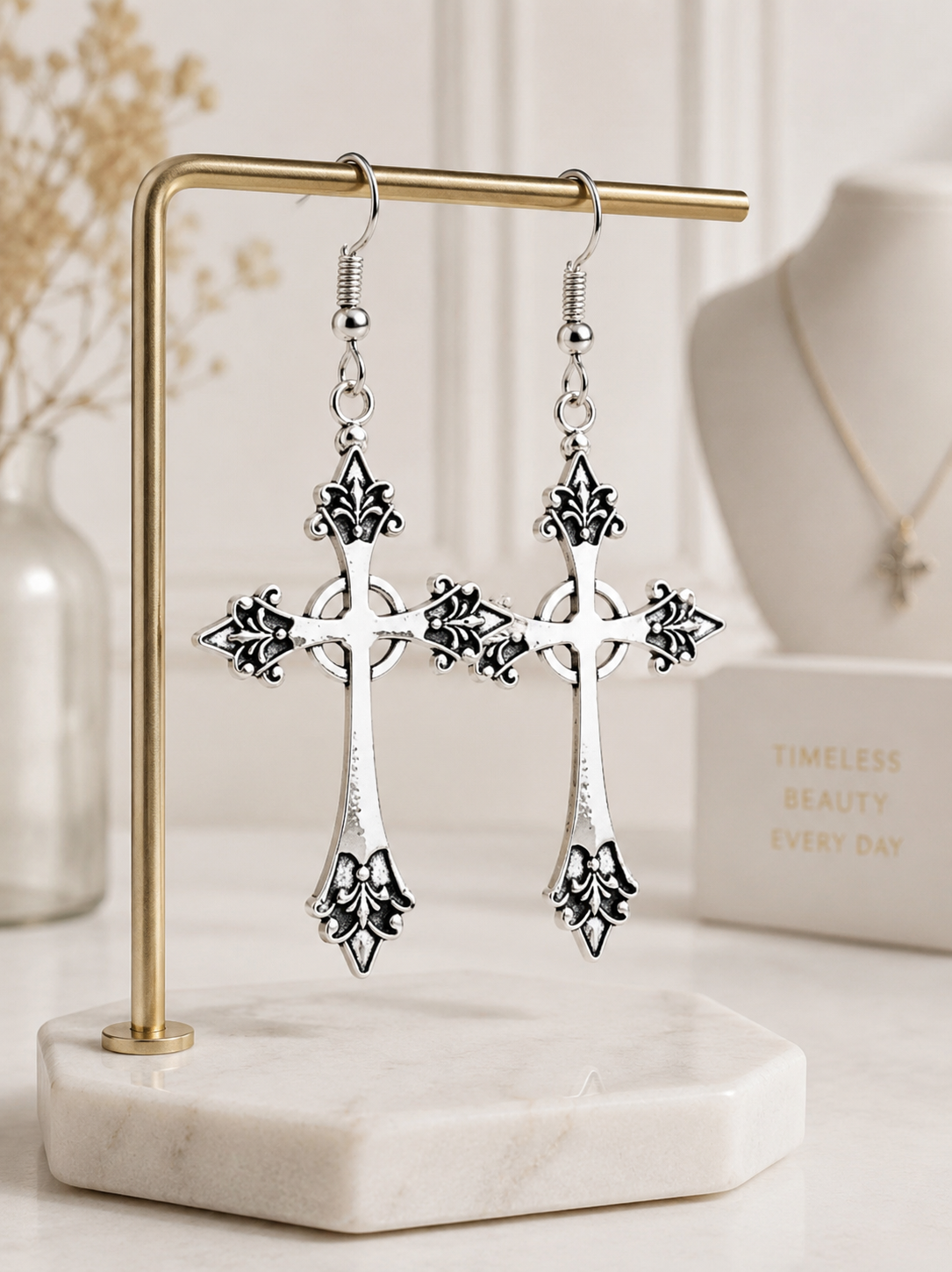 Earrings:  Grace & Glory Ornate Cross