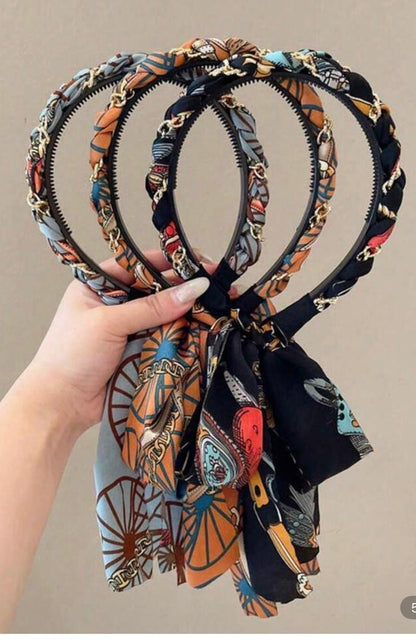 Headband: Vintage Pattern SilK Long Tie