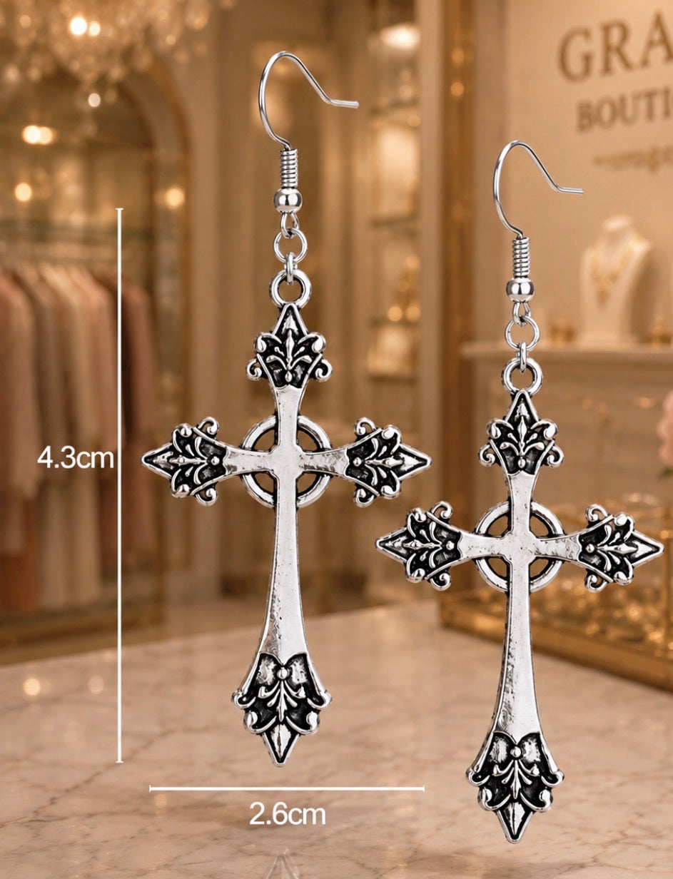 Earrings:  Grace & Glory Ornate Cross