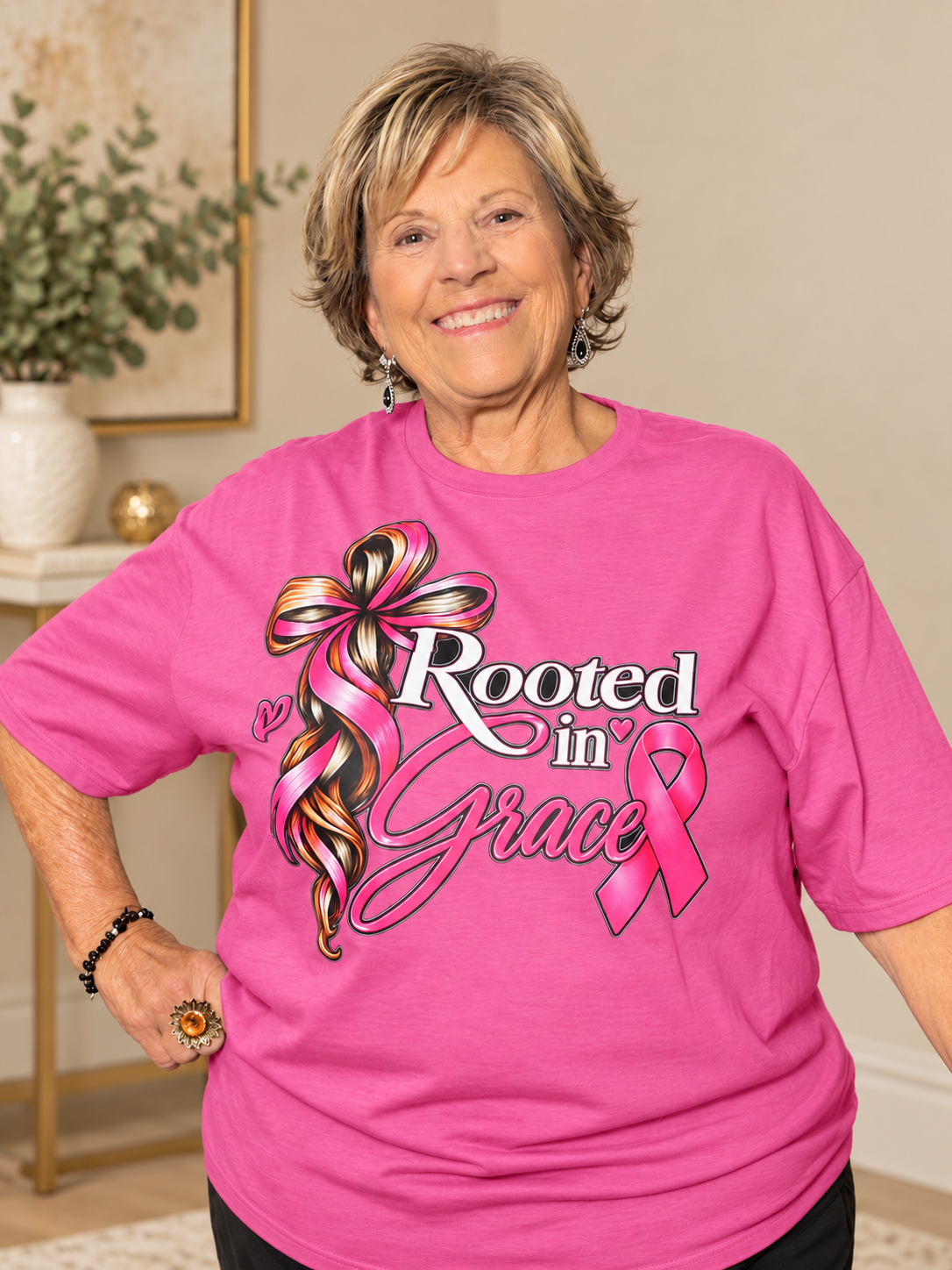 Rooted In Grace Pink Out Tee
