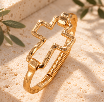 Faith Unshaken Silver or Gold Cross Bracelet