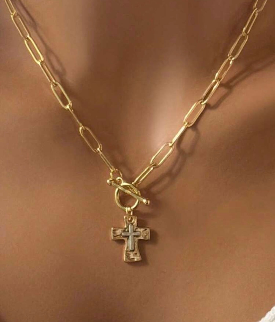 Necklace:  Rooted in Grace Cross Toggle