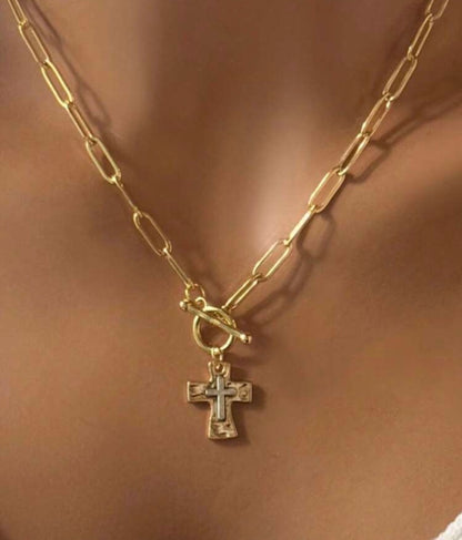 Necklace:  Rooted in Grace Cross Toggle
