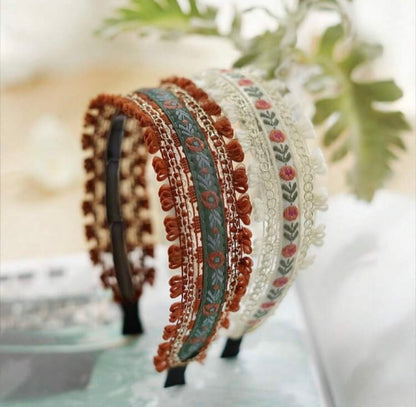 Headband:  Vintage Daisy Embroidered