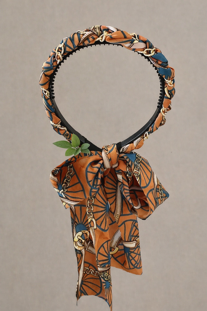 Headband: Vintage Pattern SilK Long Tie