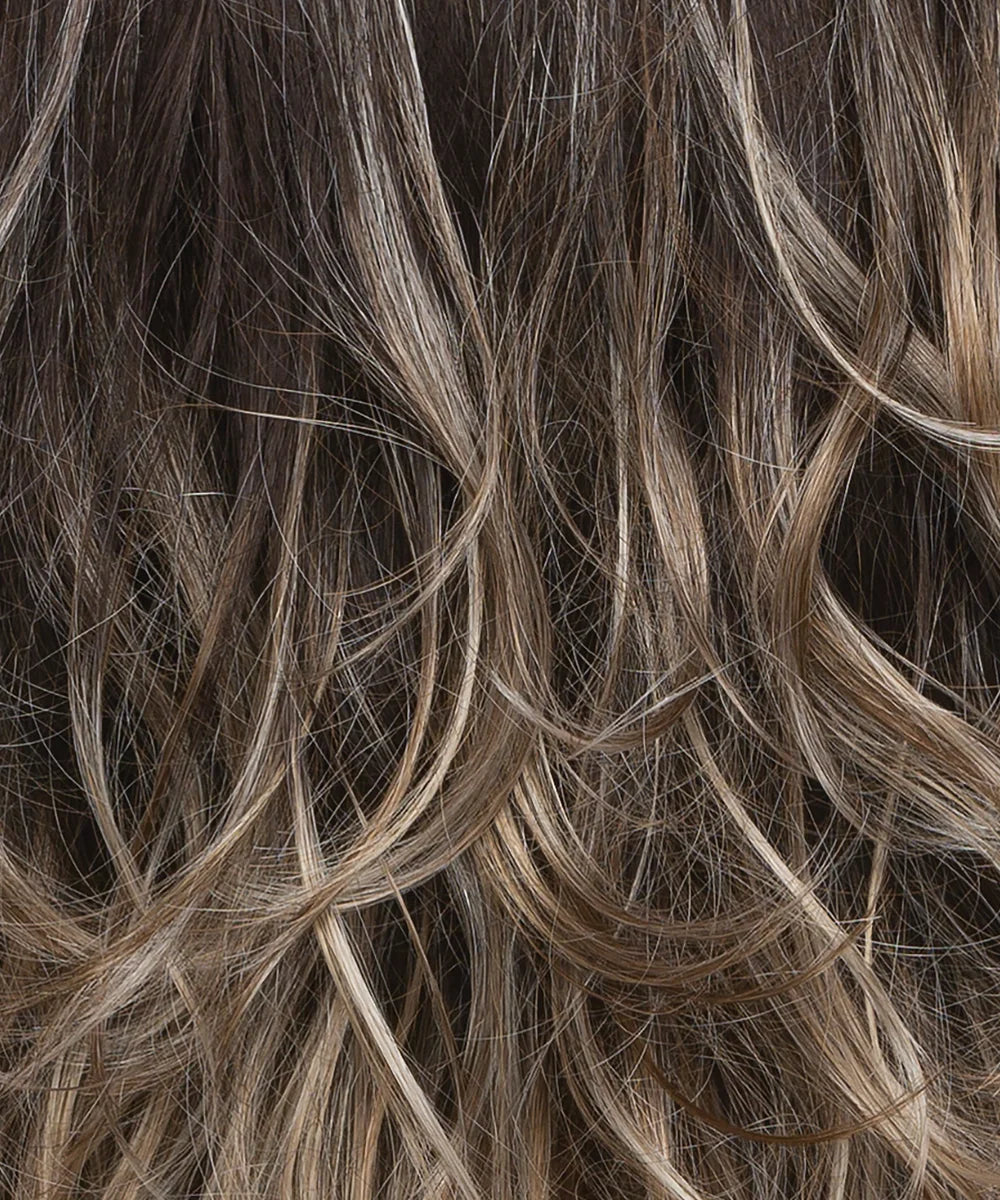 AMERICANO - Dark Brown Base with Medium Golden Brown / Pale Blonde / Platinum Blonde Painted Highlights
