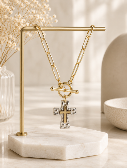 Necklace:  Rooted in Grace Cross Toggle