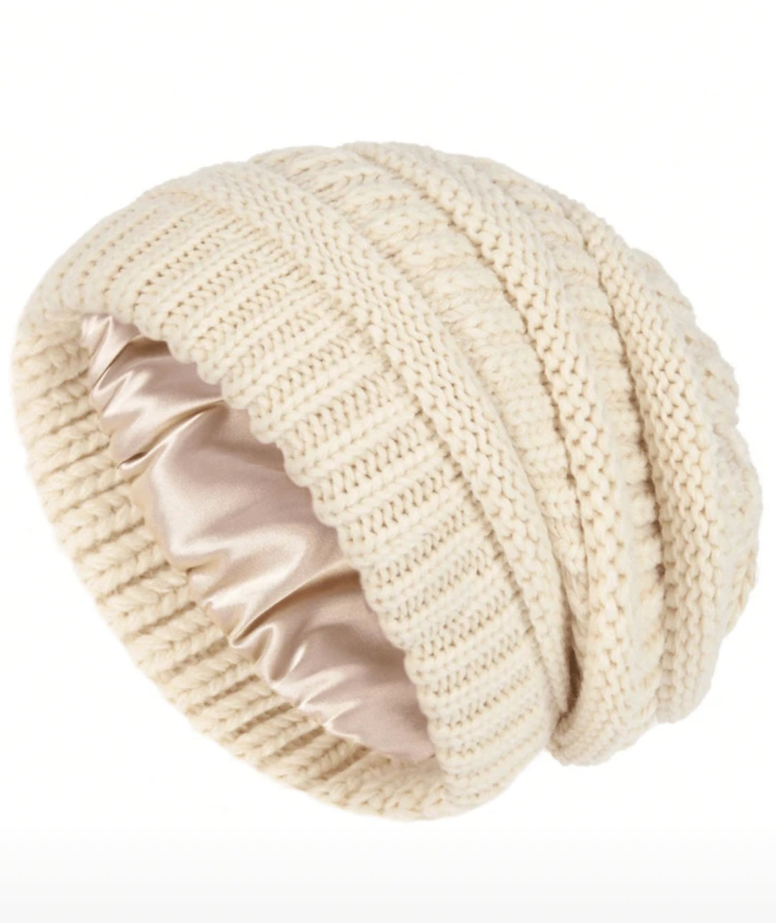 Slouch Style Beanie with Paisley Silk Lining