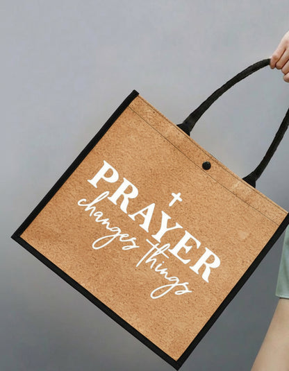 Tote:  Canvas “Prayer Changes Everything”
