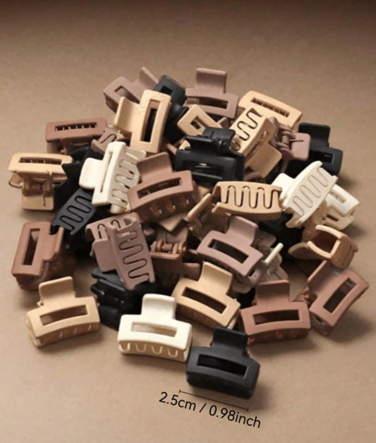 Small Matte D-Shaped Claw Clips— Set of 8