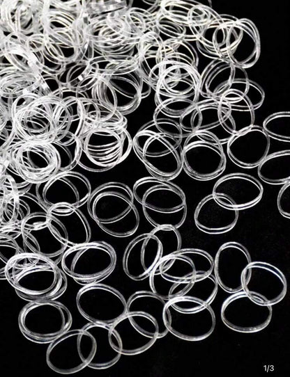 Small Disposable Hair Bands – Clear & Multi-Color Brown