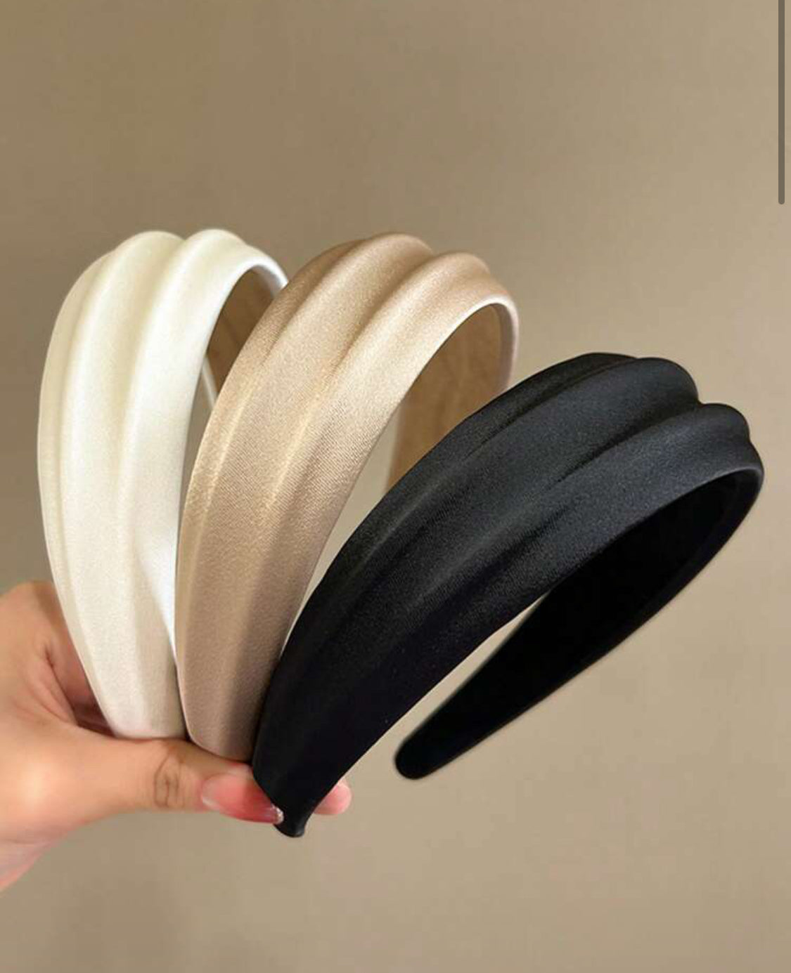 Wide Solid Satin Headband