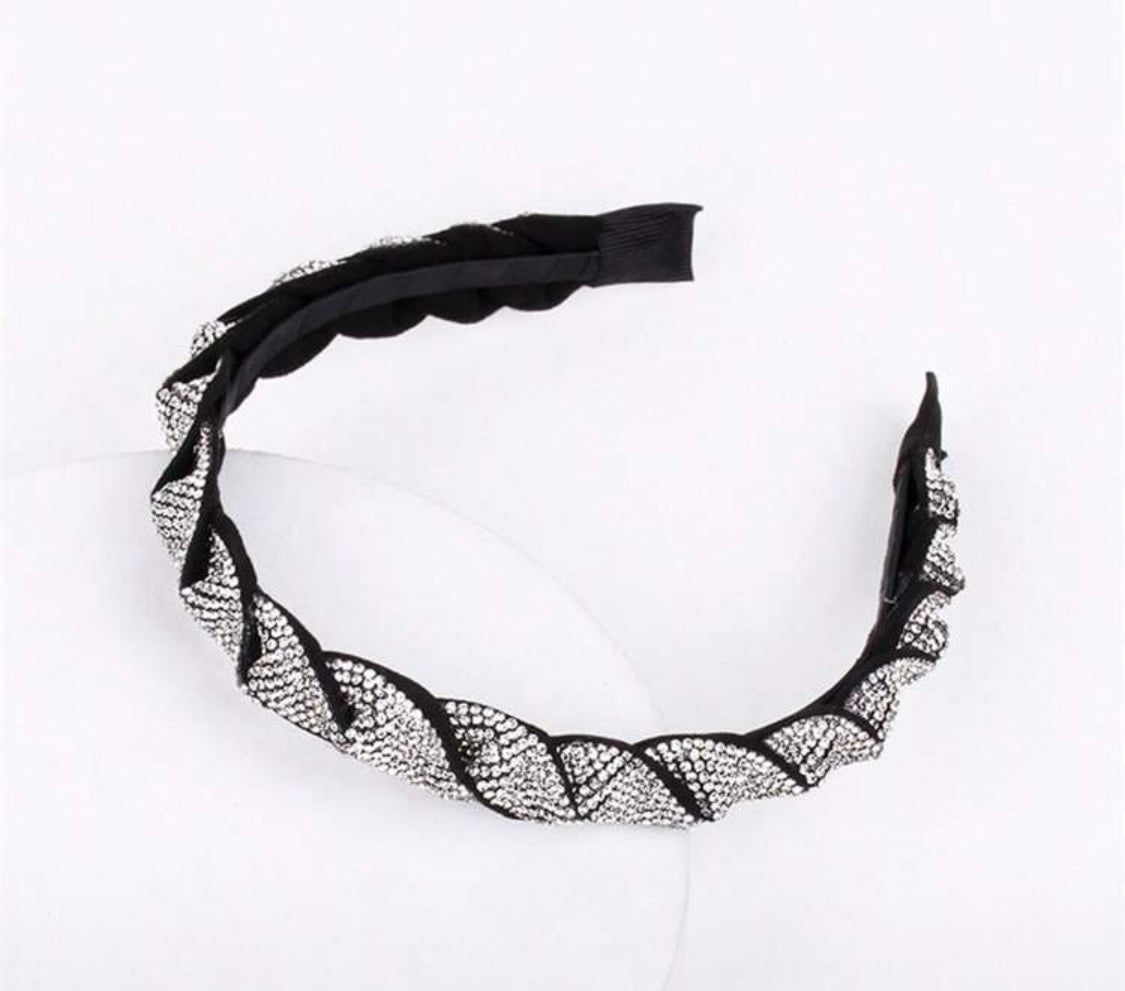 Headband: Silk and Rhinestone Twist