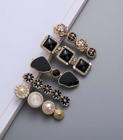 Clips:  Pearl - 6 PC Set in Assorted Colors
