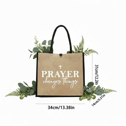 Tote:  Canvas “Prayer Changes Everything”