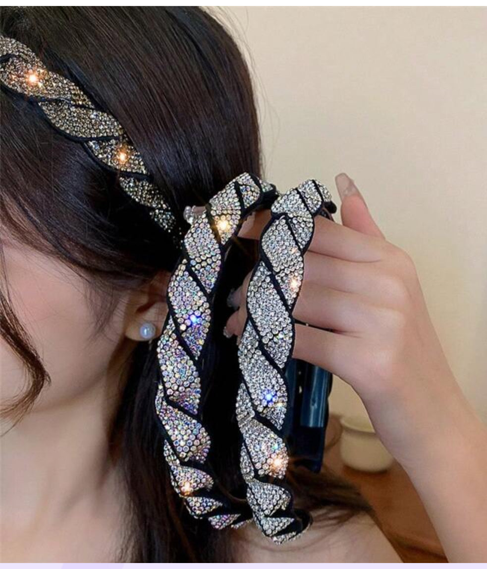 Headband: Silk and Rhinestone Twist