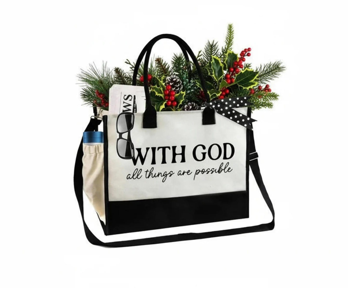 With God, All Things Are Possible” Tote