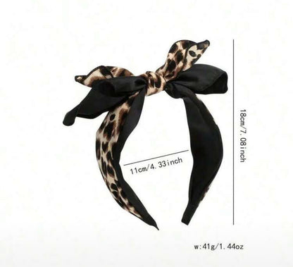 Headband:  Multi Layer Animal Print/Black
