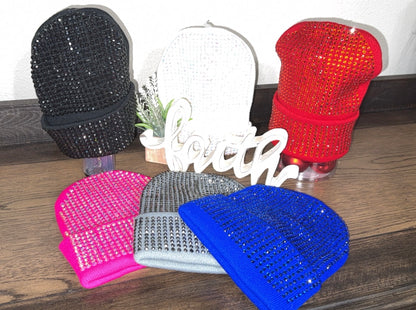 Beanie:  Rhinestone Bling Assorted Colors