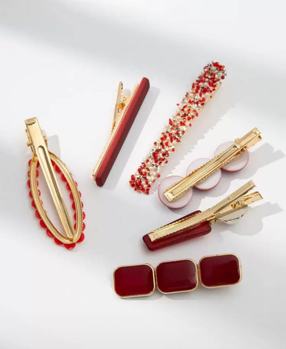 Clips:  Pearl - 6 PC Set in Assorted Colors