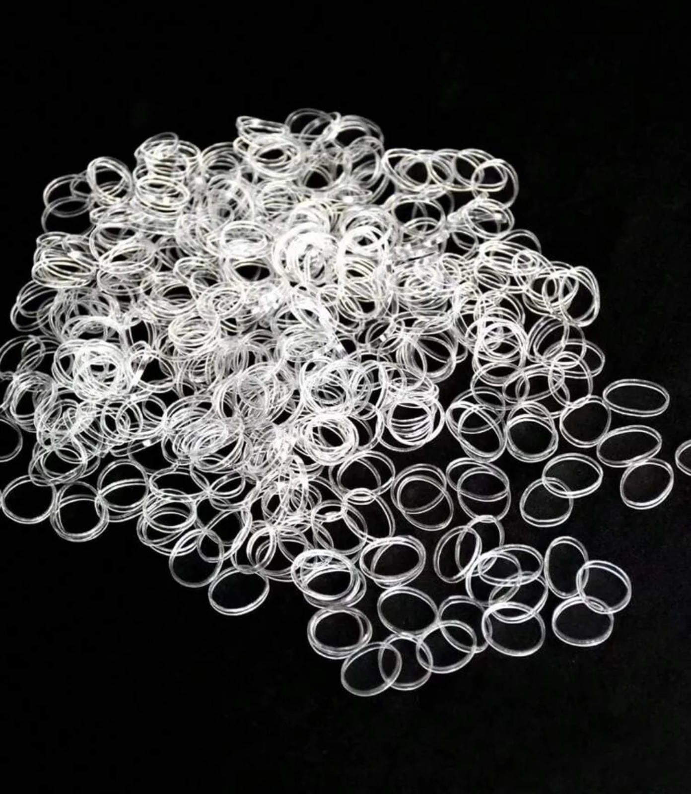 500-Count Small Disposable Hair Bands – Clear & Multi-Color Brown