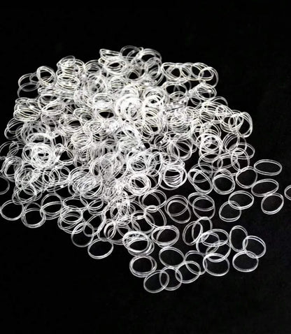 Small Disposable Hair Bands – Clear & Multi-Color Brown
