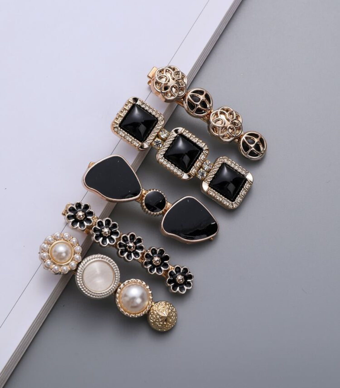 Pearl Hair Clips- 6 PC Set