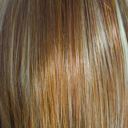 Apricot Frost - A blend of very cold icy blonde slices mixed with fine apricot and copper colors. 