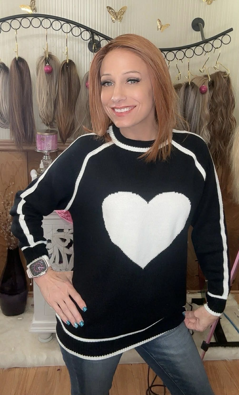 Heart Detail Knit Sweater