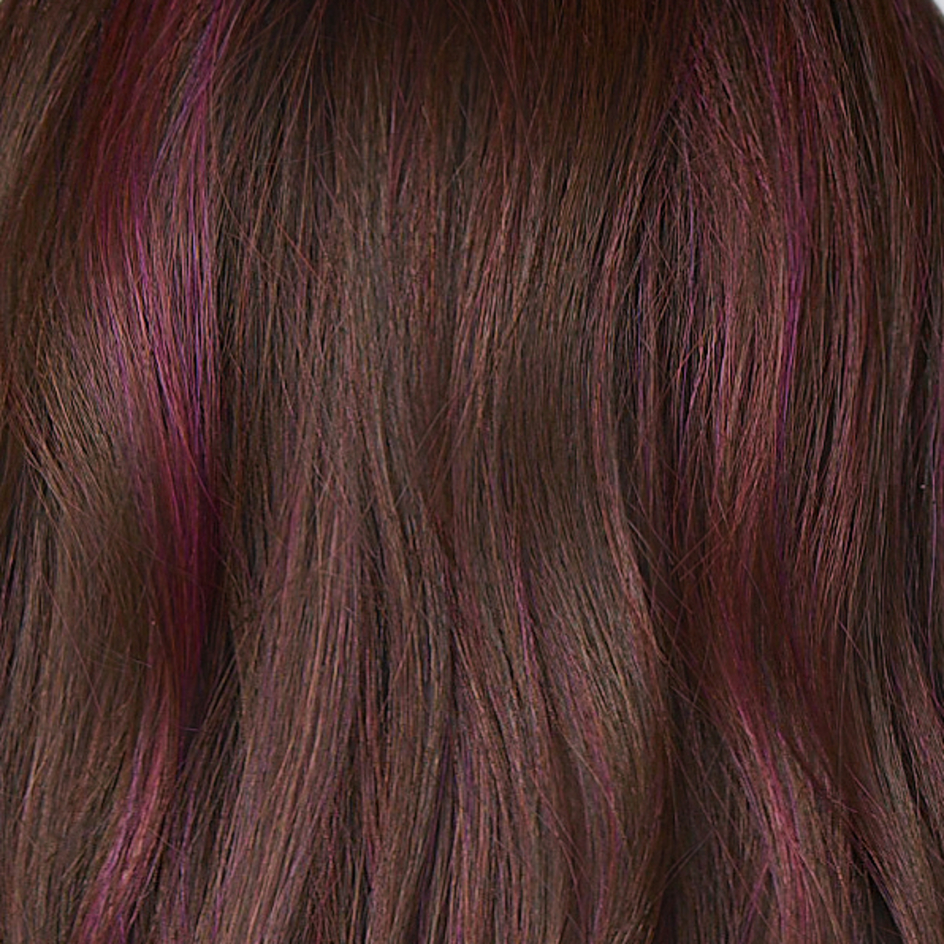 Deep Plum Brown-R - A rich blend of deep plum and dark brown tones, enhanced by a dark root that creates a bold and dramatic impression.