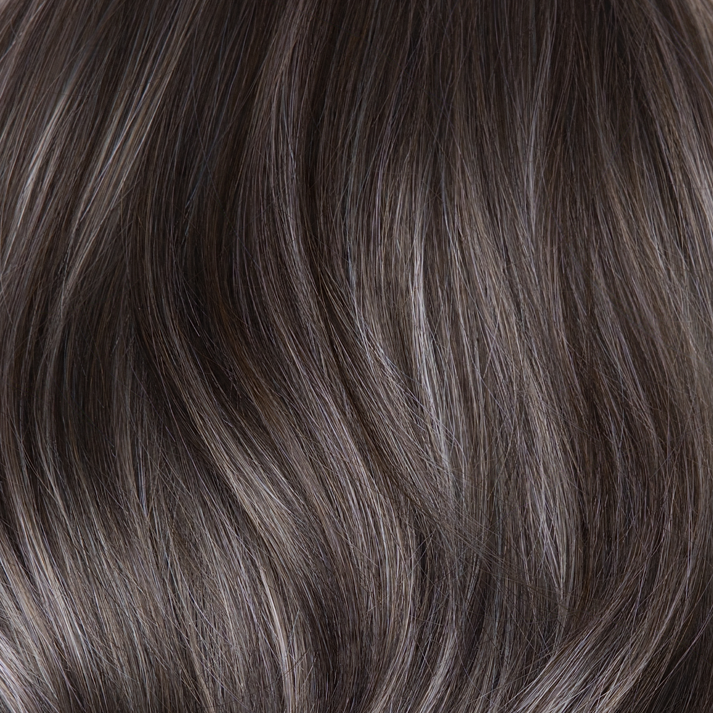 Mushroom Grey-R - Dark brown and light brown base beautifully incorporates silvery grey. Shadow root creates a stylish and modern vibe.